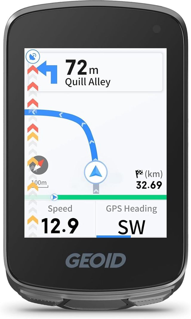 GEOID CC700 GPS Compteur Velo sans Fil avec Grand Écran Couleur 2,8 Pouces – Compteur Vélo GPS avec Navigation par Itinéraire, Ant+ & Bluetooth, IPX7 Étanche, Autonomie 15-25H