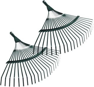 Râteau à Feuilles pour Jardin 22 Dents en Acier, Lot de 2