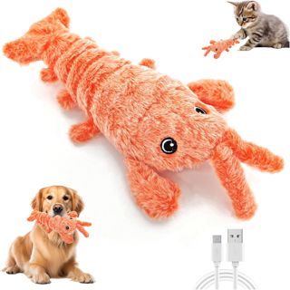 TOGETDREAM Jouet pour Chien Interactif Homard, Jouet Interactif pour Chat Homard Interactif Jouet en Peluche USB Rechargeable pour Chat et Chien AméLiore la Vitalité des Animaux de Compagnie