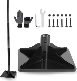 LALAGO Tamper de Jardin en Acier avec Poignée de 122 cm, Presse-Terre Béton Manuel 20,3 x 20,3 cm, Pilon Compacteur de Sol, Outil de Tamper au sol pour le Sol, l'Allée, le Gravier et le Sable