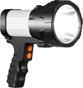 Lampe Torche Led Ultra Puissante Rechargeable USB 35W 10000 mah avec Lumière Latérale Lampe de Poche Etanche Haute Puissance (Noir)