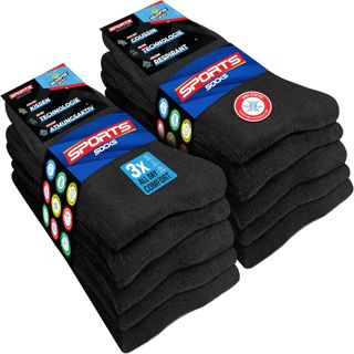 SOXCO 10 Paires Chaussettes de Sport Homme Mi-Hautes | Technologie DRI-WIK d’Évacuation de l’Humidité | Amorti PILLO-SOFT | Élasthanne Dura-Stretch | Sport & Usage Quotidien | Multicolore