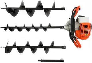 Tarière à essence 52 CC - Moteur à 2 temps - Tarière professionnelle pour jardin - Pour pelouse, 1,2 l