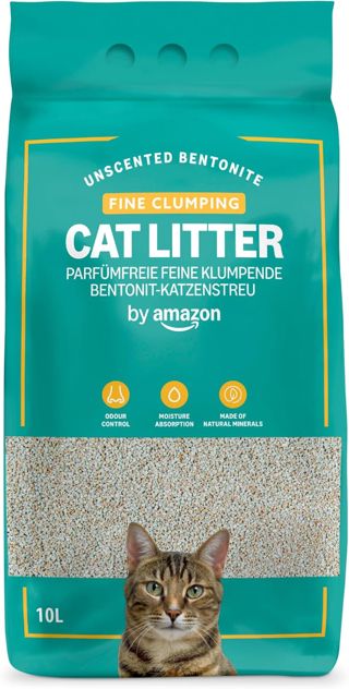 by Amazon Litière pour Chat Fine et Agglomérante, sans Parfum, 10L (1 Paquet)