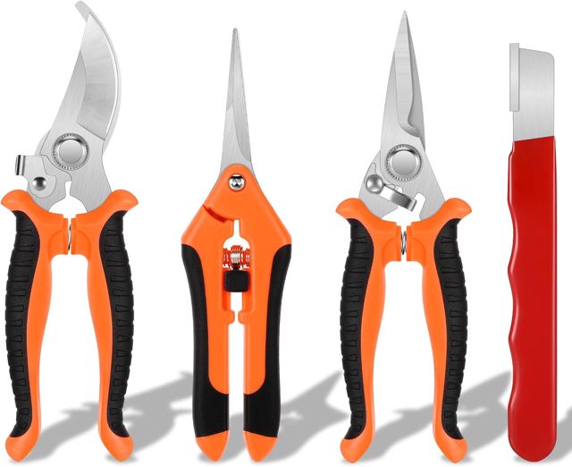 4 Pièces Sécateur De Jardin, Sécateur en Acier Inoxydable,Ciseaux