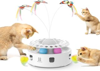 Potaroma Jouet Chat Automatique 3 en 1 Plume Papillon Balles