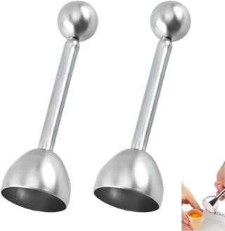 2 Pièces Ouvre-Œufs en Acier Inoxydable, Toqueur à Oeuf pour Œufs à la Coque et Durs, Coupe Oeuf à la Coque pour Découpe Nette, Séparateur de Coquille pour Préparation Rapide Présentation