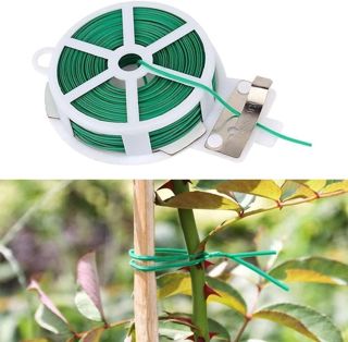 100M Fil Jardinage Vert 2 Rouleaux Attaches Jardin pour Plantes avec Cutter