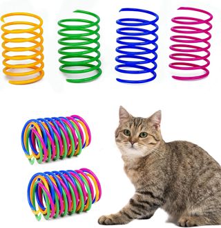 Lot de Ressorts à Chat Jouets Interactifs, Jouet à Ressort pour Chat avec 4 Couleurs, Jouet pour Chats Actifs pour Propriétaires de Chats