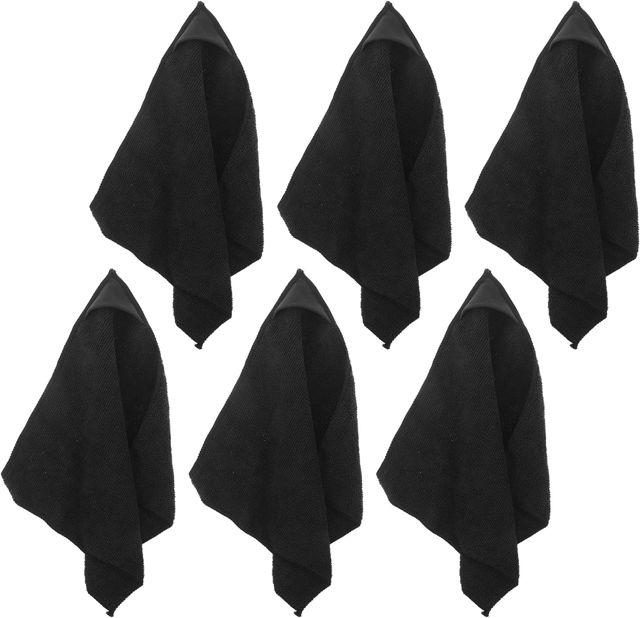 6 Pièces Chiffon de Nettoyage Magnétique en Fibre Ultra-Fine Noir pour Tableaux Blancs et Verre Aimant Intégré, Nettoyage Doux et Non Abrasif pour Bureaux et Salles de Classe