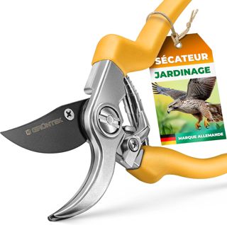 GRÜNTEK Sécateur de Jardin Lame Franche Cisaille Haies Fleurs Jardinage