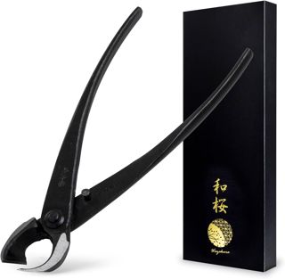 Wazakura Pince Concave Bonsaï 210 mm, Acier Carbone Noir, Forgée au Japon