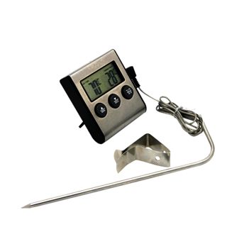 BESPORTBLE Thermomètre à Viande Cuisson avec Clip, Sonde Longue, Acier Inoxydable, Lecture Rapide, la Cuisine et Barbecue, Accessoire de Four Pratique