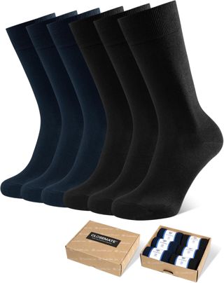 CLOSEMATE 6 Paires Chaussettes Homme 39-42 43-46 Mi-mollet en Coton