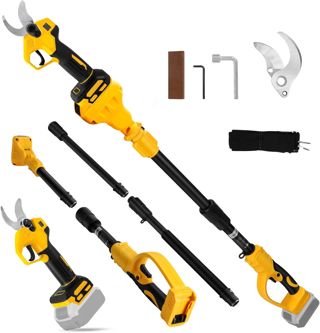 Sécateur électrique compatible avec Dewalt 20 V, sécateur sans fil avec perche d'extension jusqu'à 4,57 m, écran LCD, batterie de 30 mm pour jardin (sans batterie)