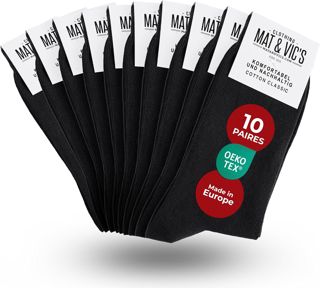 Mat & Vic's Chaussettes Homme, 5 ou 10 paires, 35-38, 39-42, 43-46, 47-50