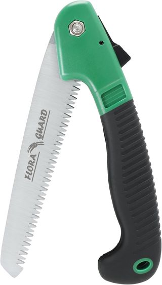 FLORA GUARD Scie pliante 195 mm avec lame SK5 trempée | Scie d’élagage à main pour couper les branches, arbres, jardin et camping