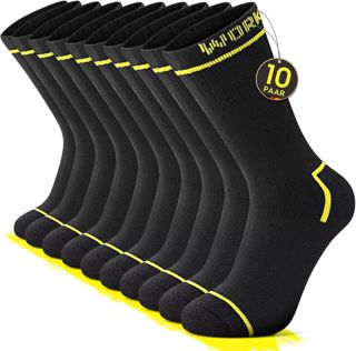 FALARY Lot de 10 Paires WORK Chaussettes Homme Travail Coton, Randonnée Socks Fonctionnelles Chaussette Homme