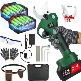 Secateur Electrique Sans Fil 50mm: Secateur Electrique - 21V Sécateur Électrique avec LCD-Anzeige & 2Pcs 3Ah Batterie Sécateur de Jardin