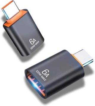 Adaptateur USB-A vers USB-C 6A 120W, Lot de 2, Noir