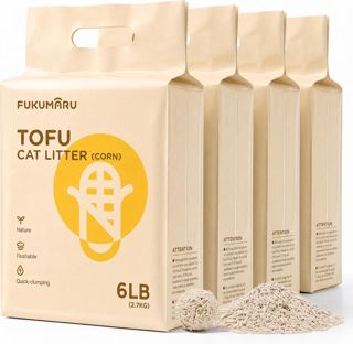 FUKUMARU Litière pour Chat en Tofu, 10,8 kg sans Poussière, Légère