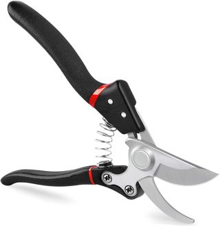 LeaderPro Sécateur de Jardin, Ressort Secateur Professionnel Ciseaux Secateur Ø20 mm Sécateur avec 75CR1 Lame/Ressort en Acier Inoxydable de Rechange, PVC Poignée Antiglisse, Manipulation Facile
