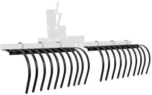 Garvee Râteau paysager Robuste 60" pour Tracteur/ATV/UTV – 20 Dents Amovibles – Élimine Pierres, débris, Herbe et Paille – Outil agricole pour préparation et Entretien du Sol – Acier revêtu