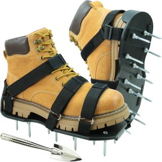 Aérateur Pelouse Chaussure, HSLighting Installation Gratuite, Chaussures À Gazon pour Aérer Efficacement avec Ongles, Idéal pour L’Entretien De Votre Pelouse, Chaussures À Ongles Scarificateur Gazon