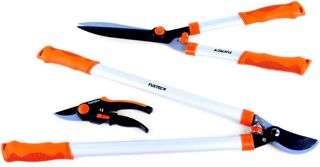 Set premium 3 sécateurs de jardin – à main, branches, haies FUXTEC FX-SPS3 ciseaux de jardin manuel, élagueur pour branches, taille-haie manuel pour mettre vos haies en forme