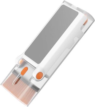 Qianly Ensemble de Nettoyage pour Ordinateur Portable, Ensemble de Nettoyage pour Clavier, Stylo de Nettoyage Multifonctionnel, Outils de Brosse pour écouteu, Orange