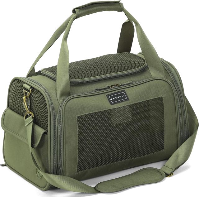 Petsfit Sac Transport Chat et Chien - Sac de Transport pour Chat/Chien avec Coussin Extensible, Caisse de Transport Chat Transpirable pour Voyage - Haute Qualité, Taille S (Noir)