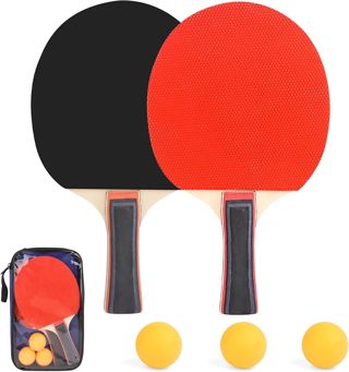 Ensemble de raquettes de tennis de table - 2 raquettes et 3 balles - Sac