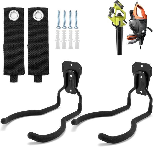 Sinoer Cintre pour outils électriques de jardin, porte-désherbage, tondeuse à corde, crochet mural, crochet mural de garage, capacité jusqu’à 30 kg