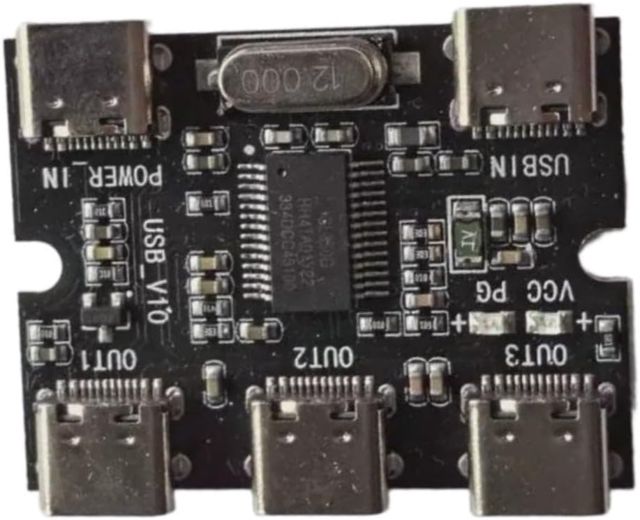 Carte d'extension USB pour Raspberry Pi pour hub zéro avec port d'alimentation – Hub USB 2.0 à 3 ports pour projets IoT sans pilote Noir 4 x 3 x 1 cm
