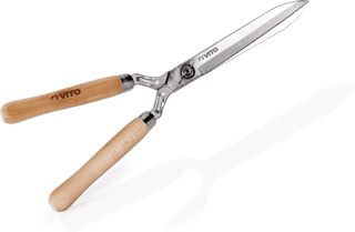 VITO - Cisaille de Jardin Taille Haies Manche Bois INOX et Fer forgé à la Main Haute qualité