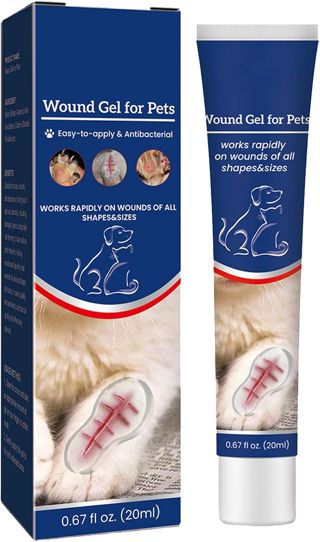 Gel Soin des Plaies pour Animaux,Gel de Soin des Plaies pour Chiens et Chats,Gel Apaisant pour les Plaies pour Chats et Chiens,Pansement Liquide pour Plaies Chien,Gel de Guérison Imperméable,20ML
