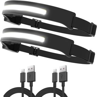 Vokida 2x Lampe Frontale Super Brillante Rechargeable USB Étanche