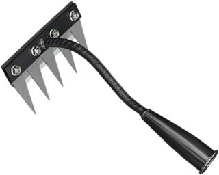Rateau de Désherbage Outils Jardinage, Râteau de Jardin en Métal Robuste, Râteau à Feuilles, Râteau à Pelouse, Outil de Désherbage de Jardin Outil de Désherbage des Mauvaises Herbe, 8 Dents