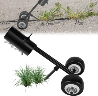 OFFCUP Désherbeur Manuel avec Roues, 2 en 1 Weed Snatcher, Outil D'Élimination des Mauvaises Herbes, DéSherbage Debout, Outil de Désherbage Weeds Puller pour Jardin Patio Pelouse