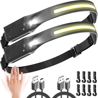 UNBON Lampe Frontale LED Ultra Puissante, Lampe Frontale Rechargeable USB C avec 5 Modes d’Éclairage, Détecteur de Mouvement, IPX4 Étanche Légère Super Lumineux pour Randonnée Bricolage Camping Pêche