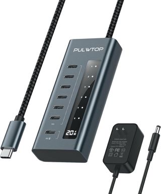 Hub USB C Alimenté pour Ordinateur Portable Transfert de données et Charge
