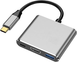 Hub USB C 5 en 1, Adaptateur Multiport USB C vers HDMI 4K avec PD 100W, 3 x USB3.0, Convertisseur Type C en Aluminium pour MacBook Series, iPhone 16/15 Pro/Pro Max, Galaxy