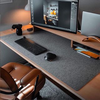 DAWNTREES Tapis de Bureau en Feutre,90x40cm Grand Tapis de Souris