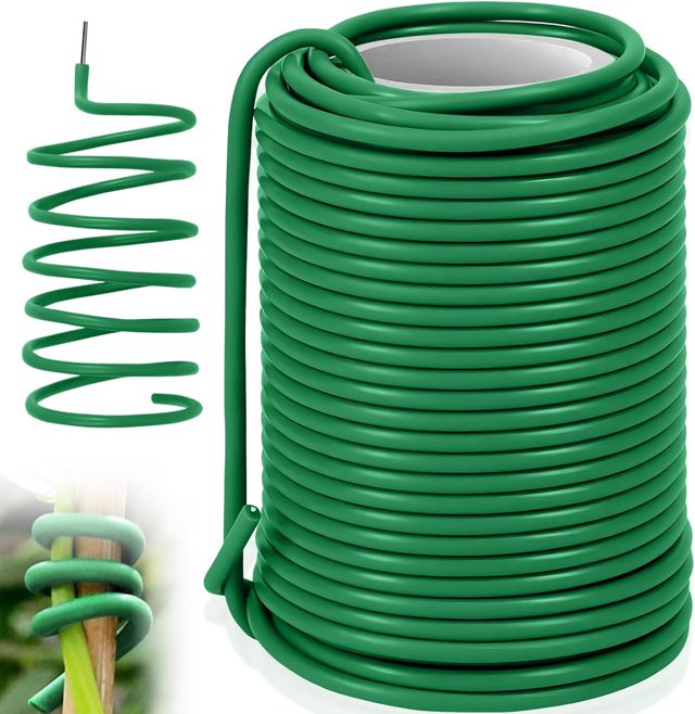 Liens de Jardinage pour ligatures,3,5mmx20m Fil de Jardin recouvert de Plastique,utilisé pour Relier Les Plantes grimpantes,Les concombres,Les tomates,Les Supports de Plantes Roses