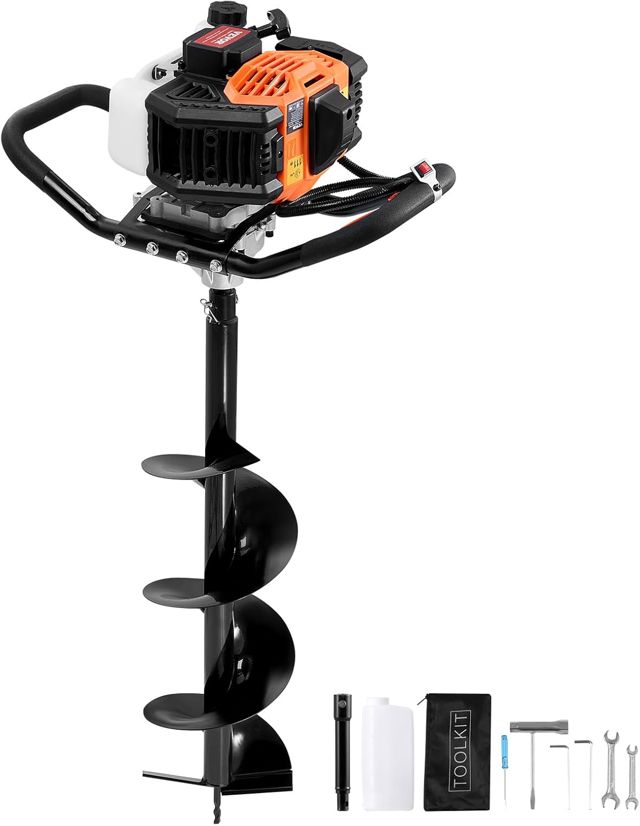 VEVOR Tarière à Essence, 43 CC, Tarière Thermique de Plantation 1250 W avec Foret 200 mm, Tarière Spirale Moteur Puissant Grande Puissance, pour Plantes de Jardin, Jardinage, Planter, Creuser de Trous