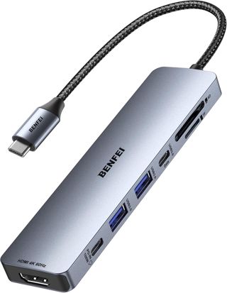 BENFEI Hub USB C 7-en-1 avec HDMI(4K@60Hz), 2 USB-A, 1 USB-C Data, 100W de Charge, Lecteur de Carte SD/TF,Compatible avec MacBook Pro/Air, iPad Pro, iMac, iPhone 15 16 Pro/Pro Max