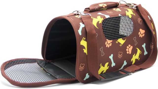 BPS® Sac de Transport en Tissu pour Animaux de Compagnie Chiens Chats Animaux transporteurs 3 Tailles S/M/L au Choix (S, Marron) BPS-5638M