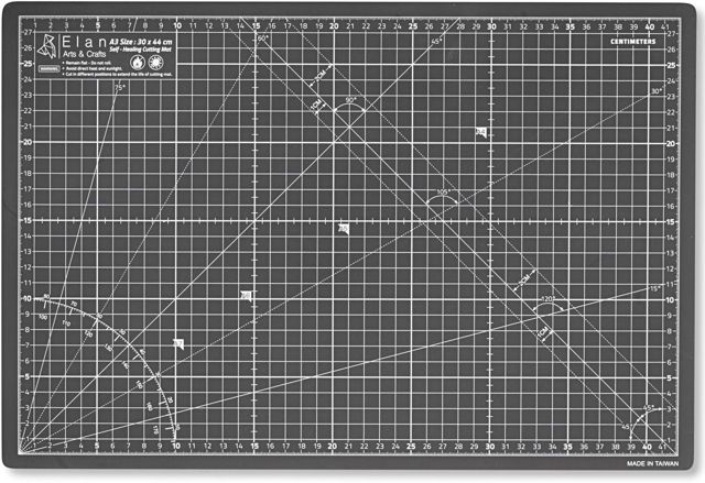 Elan Tapis de Découpe A3 Noir, Planche à Découper 30x44 cm à 5 Couches