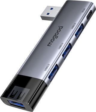 MOGOOD Hub USB 3.0 avec 5 Ports, 4X USB-A & 1x USB-C Alimentation y 5Gbps