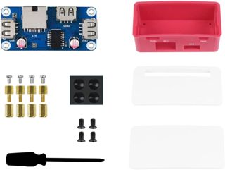 Ethernet/USB HUB Hat B with Box for Raspberry Pi Zero/Zero W/2 W/Zero WH/2 WH,Ethernet USB HUB Hat with Case, 1x RJ45 Ethernet Port,3X USB Ports Compatible with USB2.0/1.1